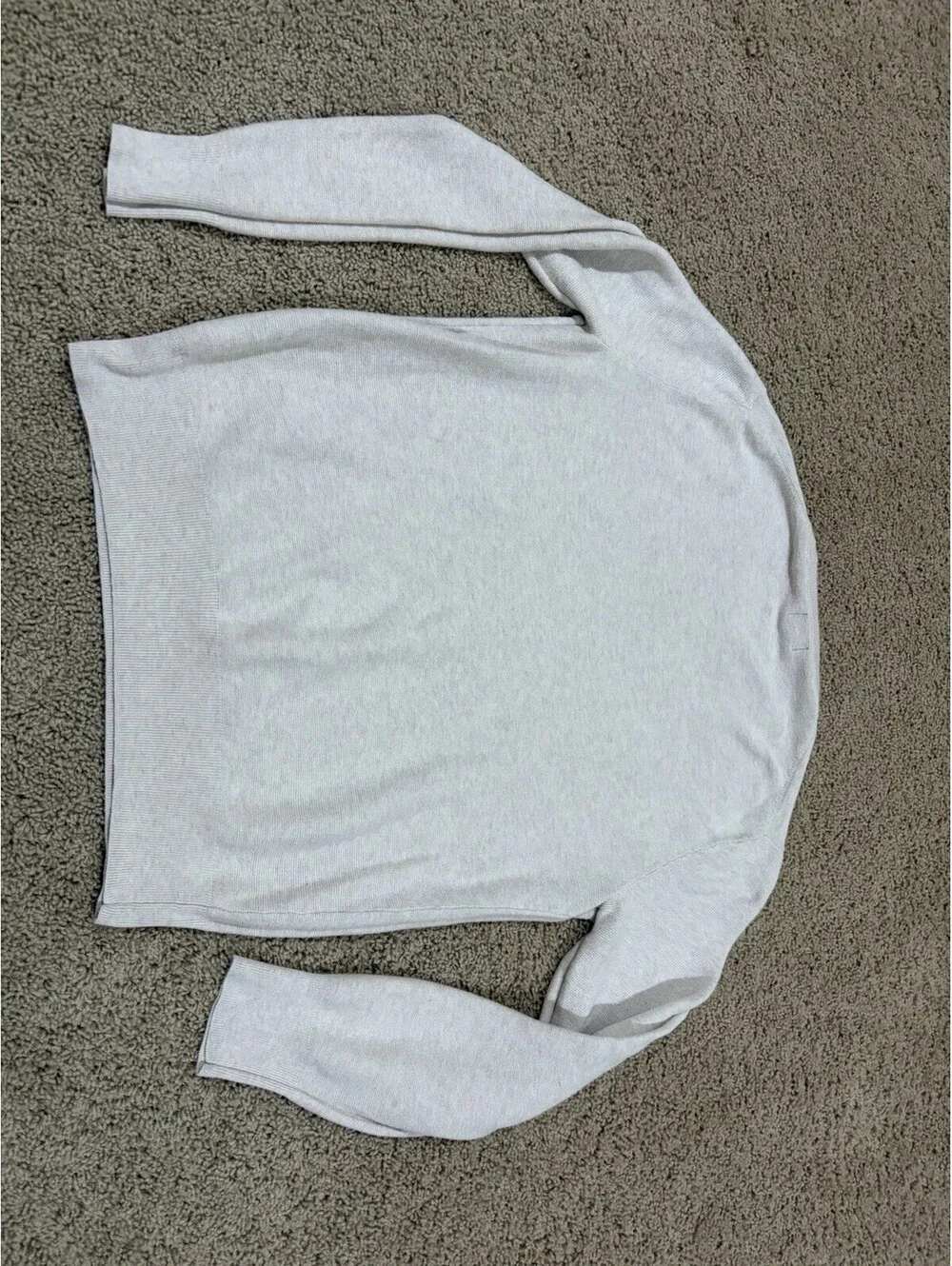 J. Crew Men’s Sweater Cream Cotton Garter Stitch M Medium Long Sleeve Crew Neck